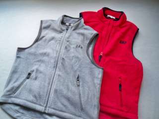 New GAP Boys fleece zipper vest NWT sleeveless  