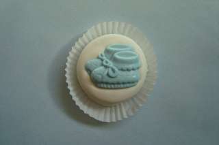 Chocolate Blue Booties Baby Shower Favors  