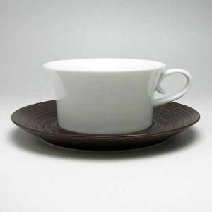   BIANCO series Tea Cup & Saucer /White&Brown