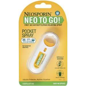 Neosporin Neo To Go! Antiseptic Pain Relieving Spray 0.26oz (Pack of 4 