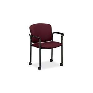  Hon Mobile Stacking Chairs with Arms with Wine Upholstery 