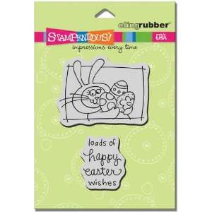  Cling Bunny Wishes Set   Cling Rubber Stamps: Arts, Crafts 
