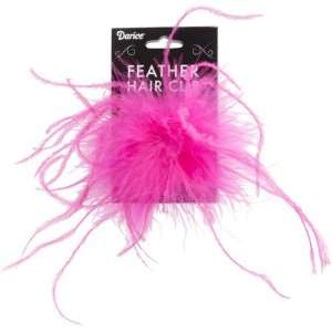    Ostrich Feather Hair Clip 1/Pkg Hot Pink Arts, Crafts & Sewing