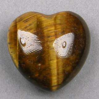 Polished Tigers Eye Crystal Puffy Pocket Heart, TE46  
