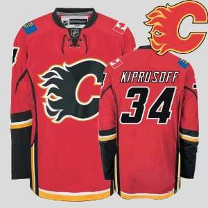 Flames Authentic NHL Jerseys #34 Miikka Kiprusoff Home Red Hockey 