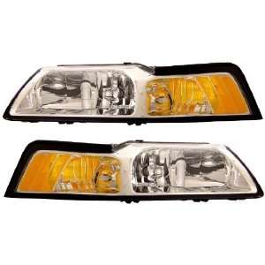 FORD MUSTANG 99 04 CRYSTAL HEADLIGHT CLEAR AMBER NEW Automotive