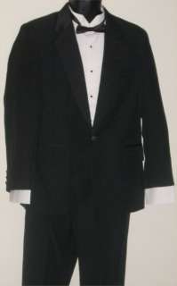 Black Broadway Tuxmakers Tuxedo 1 Button Jacket Vented Coat Formal 