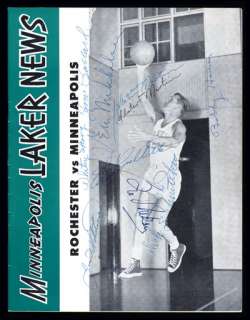 1953 54 minneapolis lakers program 10 different signatures 6 hall of 