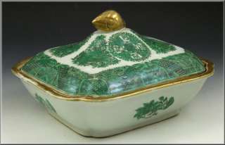 18thC Chinese Porcelain Green Fitzhugh Covered Tureen  