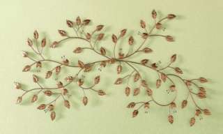 New Gilded Gold Leaves Leaf Vine Floral Metal Wall Art Hanging Home 