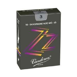  Vandoren ZZ Alto Saxophone Reeds #2.5, Box of 10: Musical 