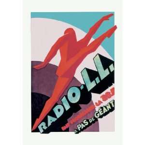  Radio   L.L. Modern Running Man 12x18 Giclee on canvas 
