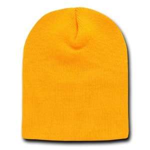   GOLD PLAIN SHORT BEANIE SKULL CAP SKI SKATE HAT: Everything Else
