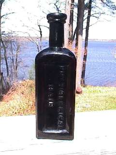 Collectible Antique Bottle Amythest Dr Tebbetts Physiological Hair 