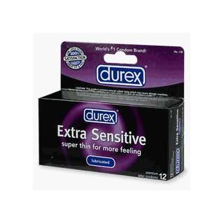  Durex Extra Sensitive Lubricated Latex Condoms 12 in a Box 