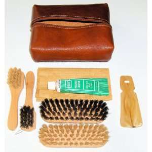 Travel Deluxe Shoe Shine Kit in Ultra Faux Suede 