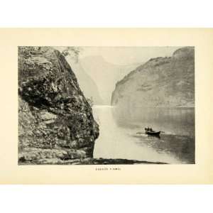   Natural History Norwegian Landscape Canoe   Original Halftone Print
