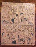 Lucille Ball I Love Lucy 1950S NEWSPAPER COMIC STRIP  