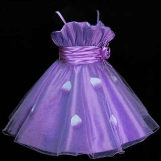 Purple Wedding Pageant Party Flower Girls Dress 8 9Y