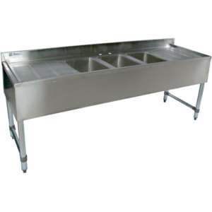 Stainless Steel Bar Sink   72   Three Compartment 845033087983  