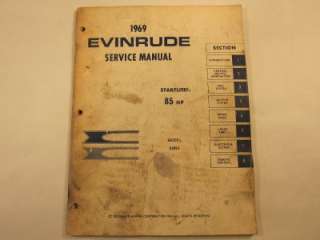 1969 Evinrude 85 Starflite Outboard Service Shop Manual  