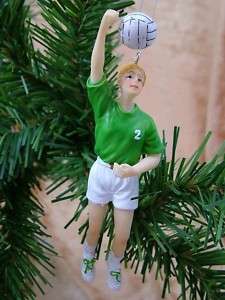 New Female Volleyball Player Serving Christmas Ornament  