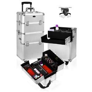  Shany Cosmetics Makeup Trolley Case, Silver Beauty