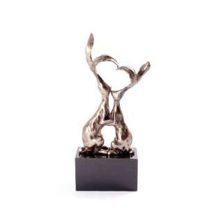   Loving Rabbits Hares Sculpture Marble Base New: Home & Kitchen