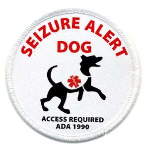  SEIZURE ALERT DOG Medical Alert Symbol 3 inch Sew on Patch 