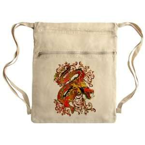  Messenger Bag Sack Pack Khaki Fire Dragon 