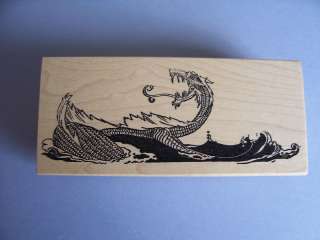100 PROOF PRESS RUBBER STAMPS SEA SERPENT STAMP  