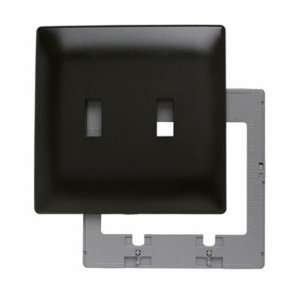  Two Gang Two Toggle Openings Screwless Wall Plate in Brown 