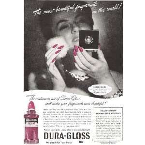  Dura Gloss Nail Polish 1941 Original Advetisement 