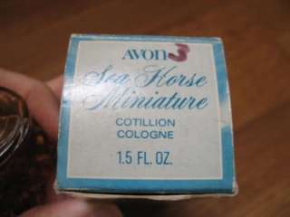 Vintage AVON SEA HORSE Miniature Cotillion Cologne Bottle 70s  