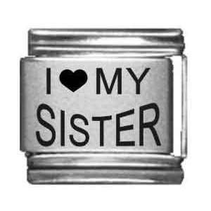  I Heart my Sister Laser Etched Italian Charm: Jewelry