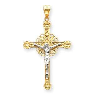  14k Two tone Celtic Crucifix Pendant Jewelry