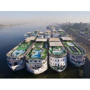  Cruise Ships on the Nile, Luxor, Thebes, Middle Egypt 