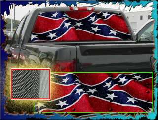 Rebel Flag Truck Rear Window Graphic Free Add Text  