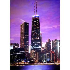 Chicago   Skyline at Dusk    Tower 24x34 Poster 