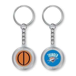   City Thunder Rubber Basketball Spinning Key Ring 