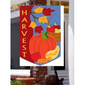  Applique Harvest Pumpkin   Large House Flag 28 x 40 
