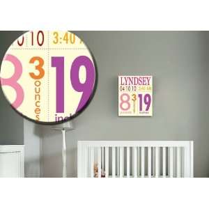   Birth Canvas with Name Modern 16x20 Can Make Any Size 