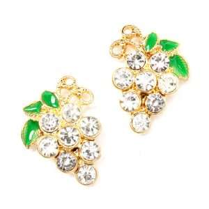  The Cutest Crystal Goldtone Grape Stud Earrings Ever 