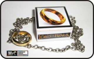 LOTR Frodo Replica Metal Ring with chain Sauron Gollum  