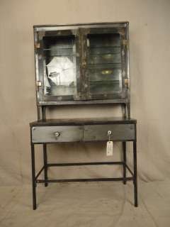 Machine Age Style Metal Display Cabinet With Glass Shelves (01865)n 