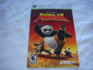 Manual ONLY for Kung Fu Panda   Xbox 360 Booklet Book  