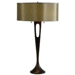   Up French Mod Bronze Driftwood Silk Table Lamp