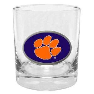 Clemson Tigers NCAA Team Logo Double Rocks Glass  Sports 