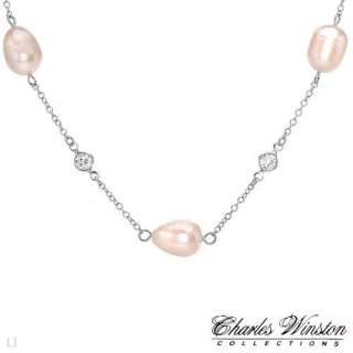Charles Winston Collections Genuine Pearl, Cubic Zirconia and Sterling 