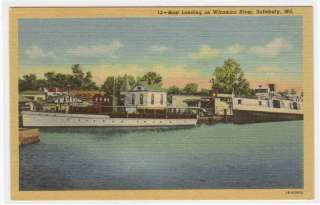 Boat Landing Wicomico River Salisbury MD linen postcard  